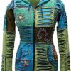 SHOPOHOLIC FASHION Blue Mix Flower Embroidery Pixie Hooded Razor Cut Ethnic Hippy Hoody Boho Jacket (XXXL) steampunk buy now online