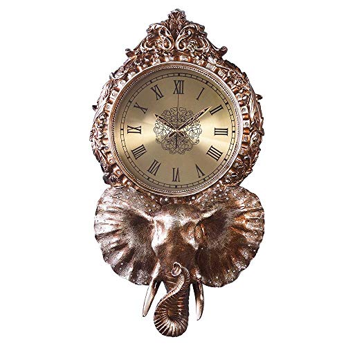 OH Artwork Wall Wall Clock Art，European Style Elephant Decoration Silent Clock，for Home, Living Room, Kitchen,Den Wall Decoration ，Resin Ready to Hang Kitchen Clock steampunk buy now online