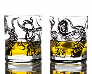 Greenline Goods Whiskey Glasses - 10 Oz Tumbler Gift Set Kraken Whiskey Glasses (Set of 2) | Rocks Glass Octopus Decor | Old Fashioned Rocks Glasses steampunk buy now online