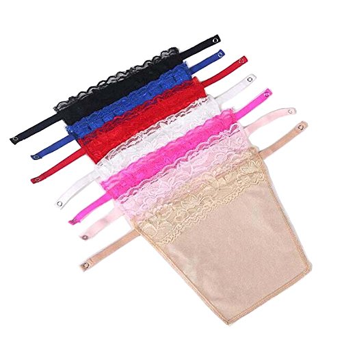YEKEYI 7Pcs Women Lace Clip-on Mock Camisole Bra Insert Overlay Modesty Panel steampunk buy now online