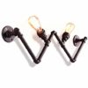 ChangHua1 Vintage Industrial Wall Lamp Rustic Water Pipe Wall Lamp Steampunk Wall Light Creative W Shape 2 Flames,Black,A steampunk buy now online