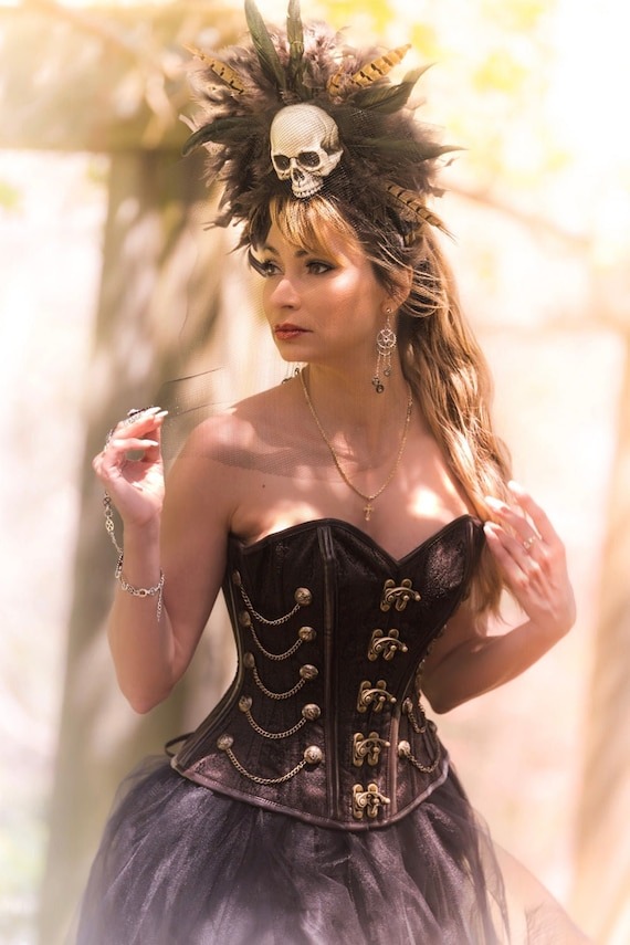 Brown Steampunk Corset With Chains by Corset Story by CorsetStoryBoutique steampunk buy now online