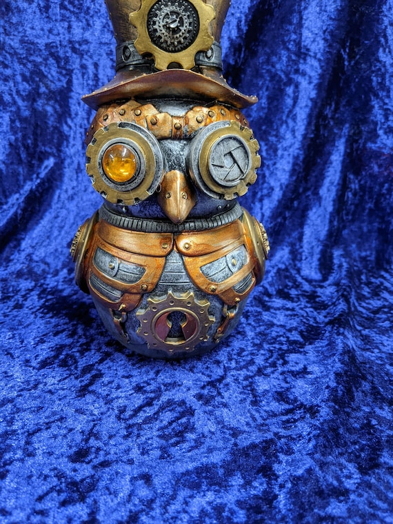 Hootle - 22.5cm Steampunk Owl Figurine by fantasyhomewares steampunk buy now online