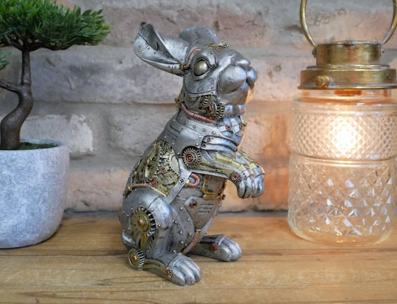 Steampunk Rabbit Home Ornament Unique Quirky High Quality Resin Sculpture / Animal Decor by Exclusivehomegarden steampunk buy now online