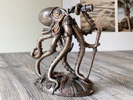 Steampunk Seabed Hiker Octopus Statue Decor by SHOPTELI steampunk buy now online
