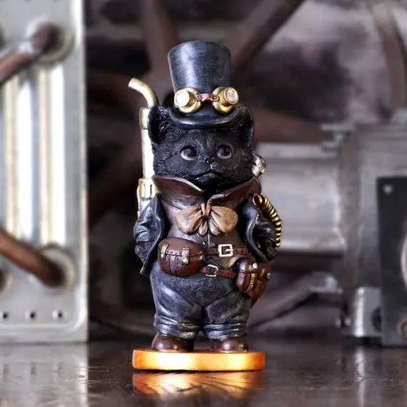 Steamsmith's Cat | Steampunk Cat Figurine | 19.5cm by ThePurpleSpell steampunk buy now online Steamsmith's Cat | Steampunk Cat Figurine | 19.5cm by ThePurpleSpell steampunk buy now online