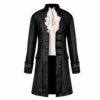 VERNASSA Steampunk Victorian Pirate Gothic Cosplay Mens Costume Coat Jacquard Jacket Medieval Halloween Costume Coat, S-4XL Black steampunk buy now online