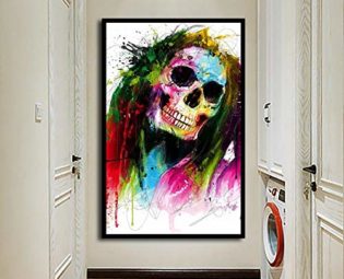 ZXYFBH Canvas Prints Patrice Colorful Skeleton Canvas Painting Steampunk Cuadros Decoracion Salon Teenager Kitchen Posters Horror Kitchen 50X70cmnoframe steampunk buy now online