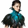 KELAND Gothic feather shrug shawl collar necklace Halloween costume epaulettes (Z-Acid Blue) steampunk buy now online