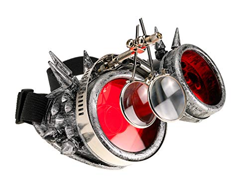 4sold Loupe Steampunk Black Cyber Goggles Rave Goth Vintage Victorian like Sunglasses (Grey Studs Eye Loupes) steampunk buy now online