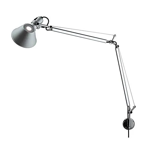 Wall Lights Fixtures Indoor Modern Simple Nordic Bedside Lamp Shade 360°Adjustable Large Silver Telescopic Folding Swing Arm Wall Lamp with Plug Wire and Switch for Living Room Bedroom steampunk buy now online