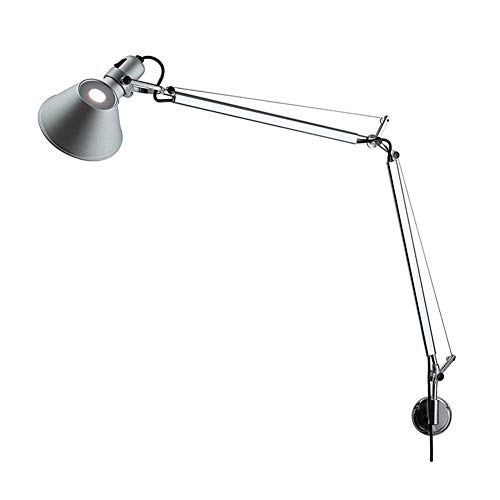 Wall Lights Fixtures Indoor Modern Simple Nordic Bedside Lamp Shade 360°Adjustable Large Silver Telescopic Folding Swing Arm Wall Lamp with Plug Wire and Switch for Living Room Bedroom steampunk buy now online