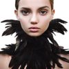 TOOKY Gothic Victorian Natural Feather Choker Neck Wrap Collar Halloween (Black) steampunk buy now online
