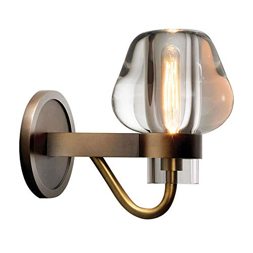 GLXLSBZ Scandinavian Modern Minimalist All-copper Retro Living Room Wall Lamp Wall Lighting Sconces Study Bedroom Villa Wall Lamp 1 Light (Home Lighting) steampunk buy now online