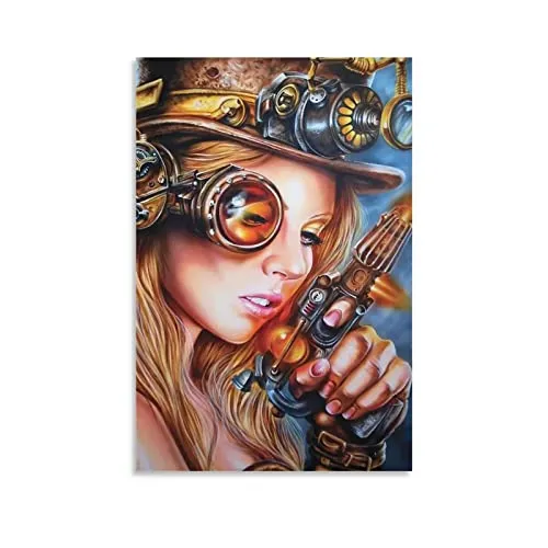 Fantasy Girl Steampunk Art Poster Poster Decorative Painting Canvas Wall Art Living Room Posters Bedroom Painting 08x12inch(20x30cm) steampunk buy now online