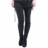 Janly Clearance Sale Women's Pants, Women Gothic Lady Side Lace Up Leggings Black Skinny Pans Trousers, for Winter & Christmas (Black-XL) steampunk buy now online