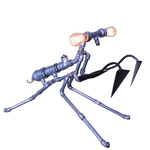 YHQSYKS Wrought Iron Water Pipe Desk Lamps Mantis Robot Desk Light Individuality Creativity Decoration Table Lamp For Bedroom Living Room Decoration Desktop Light Fixture steampunk buy now online