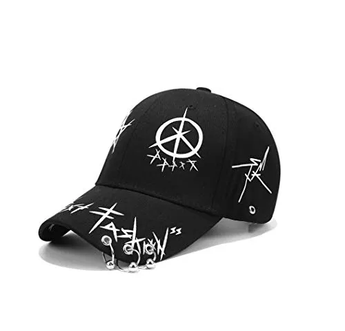 XibeiTrade Unisex Graffiti Baseball Cap Hiphop Black White Hat Fashion for Men Women (Ring Black) steampunk buy now online