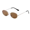 Ggpyyon Vintage Oval Sunglasses Retro 90s Polarised Sunglasses Trendy Metal Frame Glasses for Women Men(Gold/Brown) steampunk buy now online