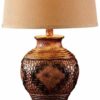 Antique Brown Printing Table Lamp, Round Corner Carved Resin Large Table Lamp, Home Room Desktop Decoration, for Living Room, Bedroom, Lounge, Corridor steampunk buy now online