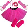Paper Umbrella Ladies NEON TUTU SKIRT LEGWARMERS SHORT GLOVES 5 piece set (UK 8-14, PINK) steampunk buy now online
