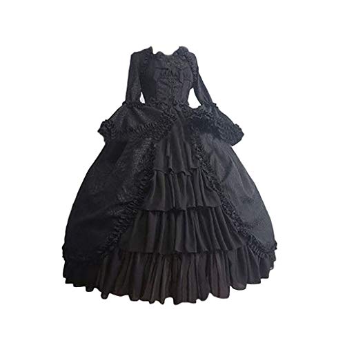 WanYangg Women Vintage Medieval Swing Long Dress,Winter Retro Prom Maxi Dresses Evening Formal Outfit Elegant Gothic Cocktail Lolita Lace Skirt Corset Ball Gowns Goth Rave Clothing Bell Sleeve Costume steampunk buy now online