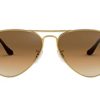 Ray-Ban Unisex Aviator Sunglasses, Gold, 55 mm UK steampunk buy now online