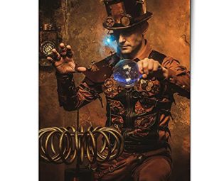 DV design 1 x A1 Poster Art Print - Steampunk Magician Magic Wall Art Paper Posters Large Picture Graphic Photo #14534 steampunk buy now online