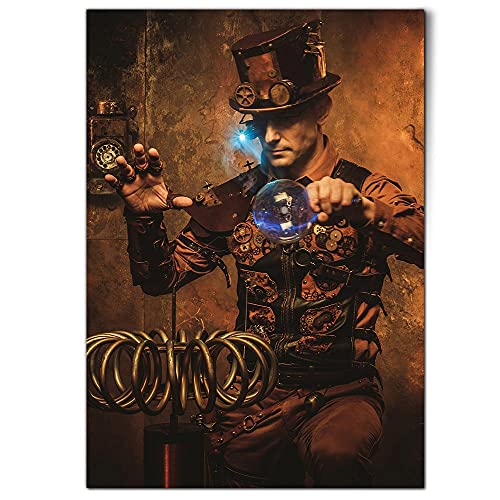 DV design 1 x A1 Poster Art Print - Steampunk Magician Magic Wall Art Paper Posters Large Picture Graphic Photo #14534 steampunk buy now online