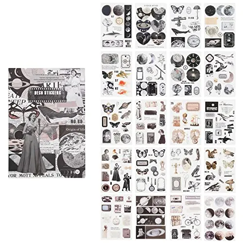Lychii 160pcs (20Sheets) Scrapbooking Stickers, Self-Adhesive Assorted Pattern DIY Sticker for Scrapbook, Notebook, Journal, Calendar, Planner steampunk buy now online