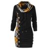 AMhomely Sale Clearance Dress for Women Plaid Button Collar Drawstring Stitching Tops Tunic Casual Long Sleeve Pullover Shirts UK Size 8-26 steampunk buy now online