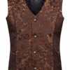 Ro Rox Men's Tailored Gothic Steampunk Brocade Waistcoat - Brown (Large) steampunk buy now online