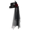 Unisex Black Steampunk Top Hats with Goggles Gothic Victorian Lace Veil Feather Hat (61cm/24.02 Inches, Black) steampunk buy now online