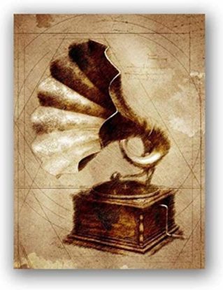VGSD Gramophone Vintage Prints, Antique Gramophone Industrial Wall Art Canvas Painting Steampunk Poster, Wall Decor 60X80Cm No Frame steampunk buy now online