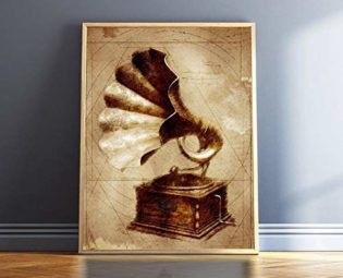 Gramophone Vintage Prints Antique Industrial Wall Art Picture Canvas Painting Steampunk Poster Musician Gift Wall Decor 40x50cm frameless steampunk buy now online