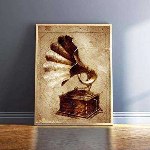 Gramophone Vintage Prints Antique Industrial Wall Art Picture Canvas Painting Steampunk Poster Musician Gift Wall Decor 40x50cm frameless steampunk buy now online