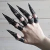 Black Finger Claw Rings "Sylva" - Gothic Nail Jewelry, Vampire Jewelry, Valentine's Gift, Goth Valentine by MyrilJewels steampunk buy now online