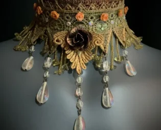 BRIAR ROSE - Gold Gothic Necklace Choker by paintertainment steampunk buy now online