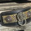 Dog collar Steampunk Hand Crafted Italian Bridle Leather Greyhound Style Dog Collar Cogs Design Unique Larp Pets Leopard print by SteamButch steampunk buy now online