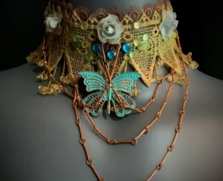 PAPILLON - Decorative Necklace Choker by paintertainment steampunk buy now online