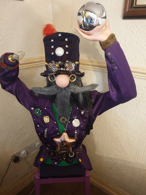 Steampunk wizard floor or table lamp by VintagevibesByGavin steampunk buy now online