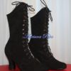 Valentine SALE Black Suede leather Boots Black Victorian Boots Retro Leather Boots Edwardian Boots Custom made boots 1900 style boots by VictorianBoots steampunk buy now online