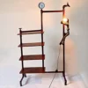 Raelf Industrial wind iron water pipe floor lamp can be used for shoe rack coat rack floor lamp Retro iron steam punk Ming floor lamp aisle home office retro decoration E27 steampunk buy now online