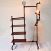 Raelf Industrial wind iron water pipe floor lamp can be used for shoe rack coat rack floor lamp Retro iron steam punk Ming floor lamp aisle home office retro decoration E27 steampunk buy now online