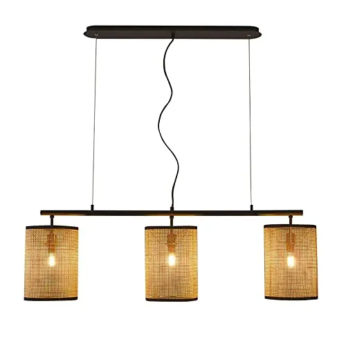 LBSWYH Nordic Simple Woven Pendant Light Chandelier Farmhouse Bamboo Lighting Fixtures 3-Lights Wicker Lamp Woven Chandelier Living Room Bar Dining Room Ceiling Hanging Light steampunk buy now online