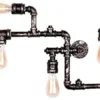 MIAOLIANG Wall Lamp,Antique Rustic Wall Light Industrial Wall Lamp E27 Steampunk Water Pipe Wall Sconce Lantern Cafe Lighting Fixture steampunk buy now online