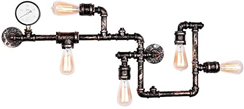 MIAOLIANG Wall Lamp,Antique Rustic Wall Light Industrial Wall Lamp E27 Steampunk Water Pipe Wall Sconce Lantern Cafe Lighting Fixture steampunk buy now online