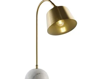 Desk Lamp E27 Light Adjustable Shade Plating Brass Wrought Iron Marble Base Table Lamp with Button Switch for Study Office Living Room Bedroom Modern Simple Bedside Reading Lamp steampunk buy now online
