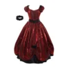 GRACEART Vintage Women Victorian Bowknot Dress Gothic Ball Gown Regency Elegant Prom Full Dress (L, Red) steampunk buy now online