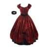 GRACEART Vintage Women Victorian Bowknot Dress Gothic Ball Gown Regency Elegant Prom Full Dress (L, Red) steampunk buy now online